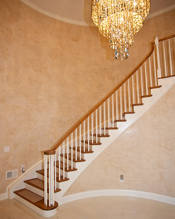 Colorworks Residential Faux Finish - Foyer with Grand Staircase and Chandelier